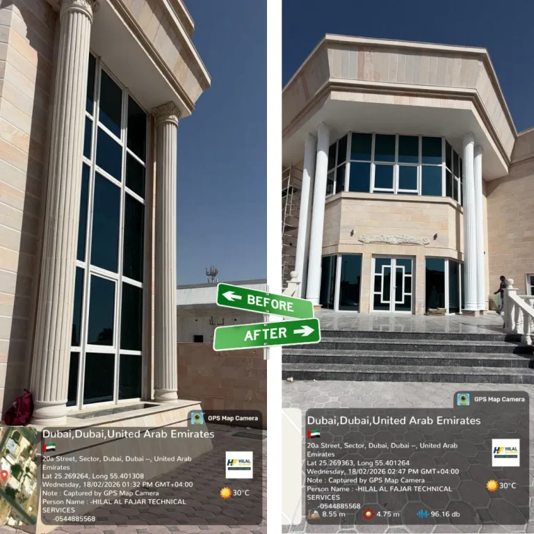 Exterior wall painting finished by Hilal Al Fajar in Dubai
